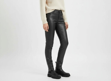 spodnie z szerokimi nogawkami h m: H&M Divided, Material trousers for women, size L