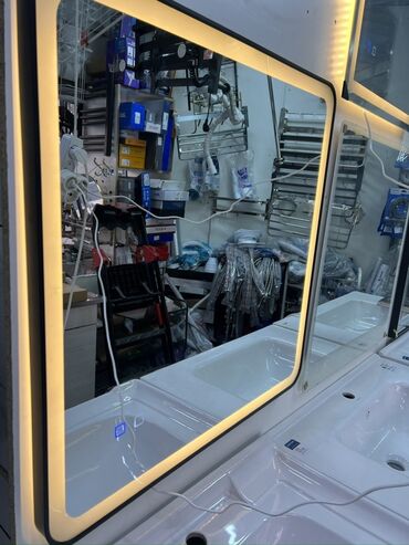 зеркало ош: Зеркало с LED‑подсветкой для ванной комнаты. - Форма: прямоугольная
