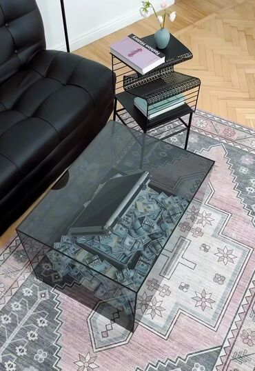 Sifarişlə jurnal masaları: Kvadrat masa, Açılmayan, Təkərsiz, Şüşə — 12