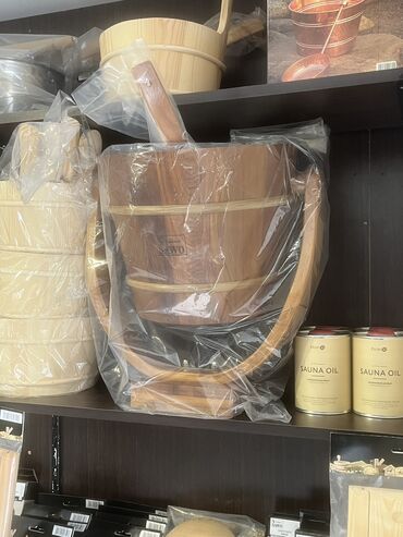 Hamam üçün aksessuarlar: Sauna aksesuarları Sauna vedrə qaşıq Sauna papağı Sauna aromatı — 24