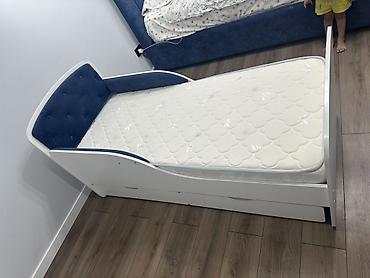 bunk bed: Детская кровать с мягким изголовьем и бортиками + ящики для хранения — 2
