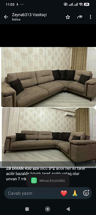 *ZB* *DİVAN 450 azn* olcu *3*2* acilir her iki tərəf acilir bazaldir