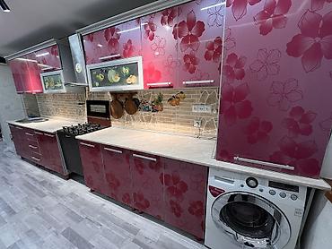silver kitchen: Кухонный гарнитур, Б/у, цвет - Красный, Самовывоз — 3