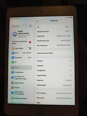 kamera saat: Apple iPad mini (5-ci nəsil) planşet - Model nömrəsi: MUU52RK/A - — 2