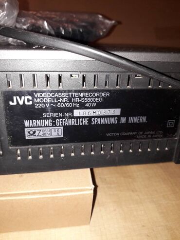 DVD və Blu-ray pleyerlər: Videomaqnitofon JVC HR-S5800EG S-VHS satılır. Kolleksiya modeli. Hifi -da lalafo.az — 15 DVD və Blu-ray pleyerlər: Videomaqnitofon JVC HR-S5800EG S-VHS satılır. Kolleksiya modeli. Hifi — 15
