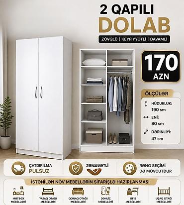 2 qapılı geyim dolabı - Zövqlü, keyfiyyətli və davamlı dizayn - lalafo.az -da 2 qapılı geyim dolabı - Zövqlü, keyfiyyətli və davamlı dizayn -