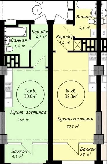 Новостройки от застройщика: Строится, Элитка, 1 комната, 30 м² — 2