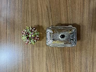 Декор и интерьер: Bəzəkli şkaf üstü qutular dəsti - Gümüşü rəngdə, naxışlı dikdörtqan — 2