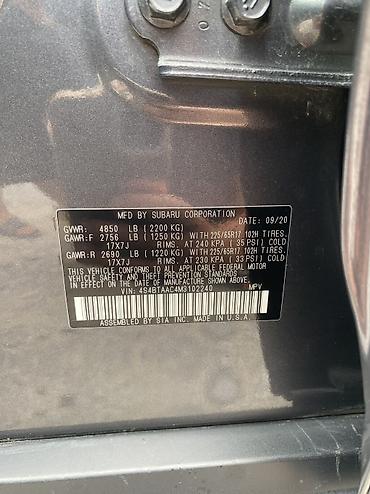 Транспорт: Subaru Outback: 2020 г., 2.5 л, Вариатор, Бензин, Внедорожник — 6