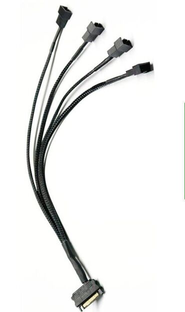 кабель питания для ноутбука: Кабель-переходник Sata - 4xFan (разъем ШИМ) длиной 28 см Этот