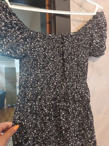 haljine sa spuštenim ramenima: L (EU 40), bоја - Tamnoplava, Drugi stil, Drugi tip rukava