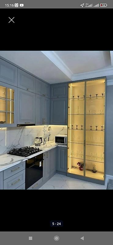 Кухонные гарнитуры: Кухонный гарнитур, цвет - Серый, МДФ — 71