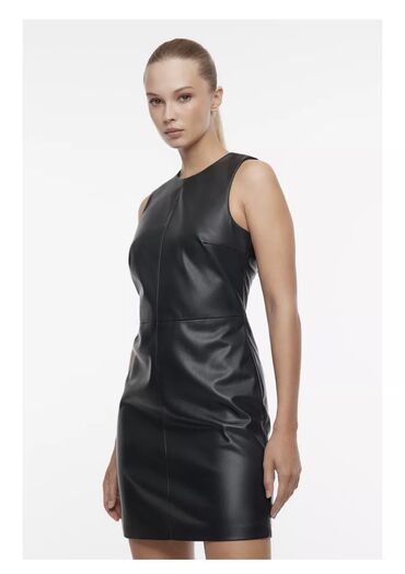платье из эко кожи: Вечернее платье, Классическое, Короткая модель, Без рукавов, XL (EU 42)