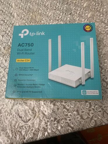 Modemlər və şəbəkə avadanlıqları: TP-Link AC750 Archer C24 ikizolaqlı Wi-Fi routeri sürətli və etibarlı