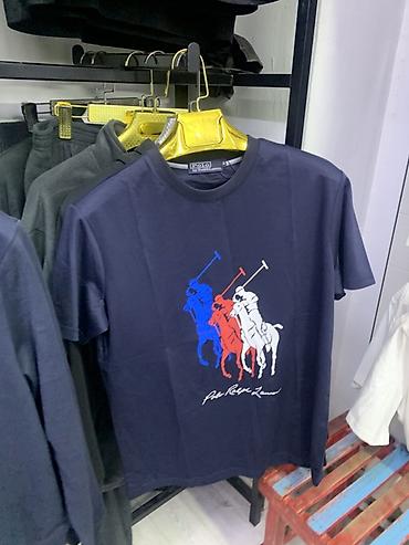 рубашка s m: Мужская футболка, M, L, Polo Ralph Lauren, Новый, цвет - Синий, Платная доставка — 1