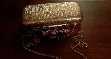 Çantalar: Qızılı rəngli, sərt korpuslu axşam çantası (clutch) - Teksturalı — 2