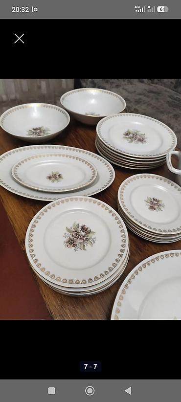 Наборы посуды: Фарфоровый столовый сервиз Цесис (Cesis, Латвия) с фирменным клеймом — 1