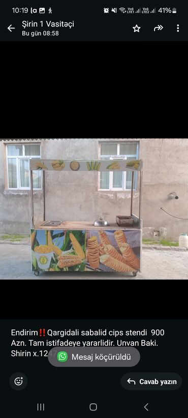 Nerjaveykalar: Endirim‼️Qargidali sabalid cips stendi 900 Azn. Tam istifadeye