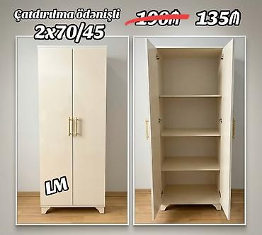 İki qapılı şkaf - Ölçü: 2x70/45 - Material: MDF/laminat tipli ağ