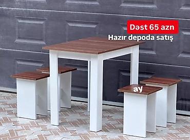 uşaq stol: *Masa + 4 taburetka dəsti* Hazır depoda satış ✔️ Masa laminat olcu — 1