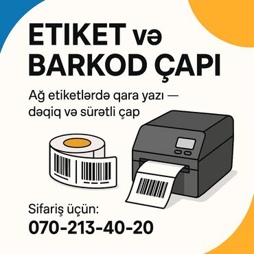 бусы на заказ: Stiker, etiket, barkod çapları edirik. Hansı sayda olsa fərq etmir