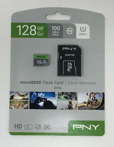 карты памяти uhs iii u3 для видеокамеры в Кыргызстан | Карты памяти: Карта памяти micro SDXC Elite - 128GB PNY Elite performance microSD