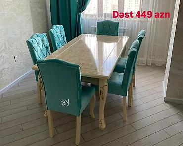 *Masa desti 449 AZN* 🔹 MDF masa olcu 90×160 ×2 🔹 6 ədəd stul 🔹 Rəng lalafo.az -da *Masa desti 449 AZN* 🔹 MDF masa olcu 90×160 ×2 🔹 6 ədəd stul 🔹 Rəng