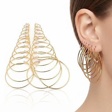 Серьги сөйкөлөр Набор сережек Fashion Jewelry НС— это комплект из 12 at lalafo.kg Серьги сөйкөлөр Набор сережек Fashion Jewelry НС— это комплект из 12