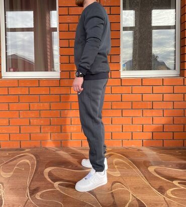спортивный костюм на флисе мужской: Спортивный костюм 6XL (EU 52), цвет - Серый