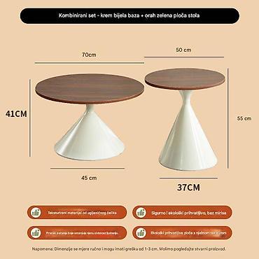 Stolovi: Kombinirani set klub-stolova – moderni stožasti dizajn Opis: - — 3