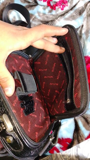 Визитницы: Мужская сумка через плечо BUTUN, черная, фактура под крокодила — 3