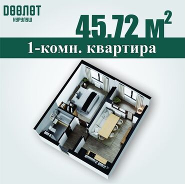 Продажа квартир: 1 комната, 45 м², Элитка, 4 этаж, Дизайнерский ремонт