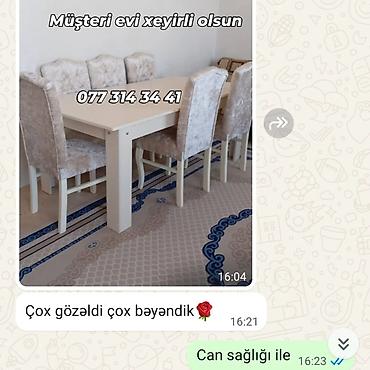 Yemək dəsti – 1 masa + 6 stul - Stil: Klassik, zərif dizayn - Rəng lalafo.az -da Yemək dəsti – 1 masa + 6 stul - Stil: Klassik, zərif dizayn - Rəng