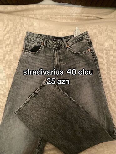 Şalvarlar: Şalvar, Stradivarius, L (EU 40), rəng - Boz