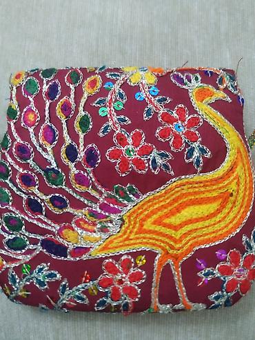 Çantalar: Əl işi bəzəkli mini çanta - Material: Parlaq bəzəkli parçadan, üzəri — 3