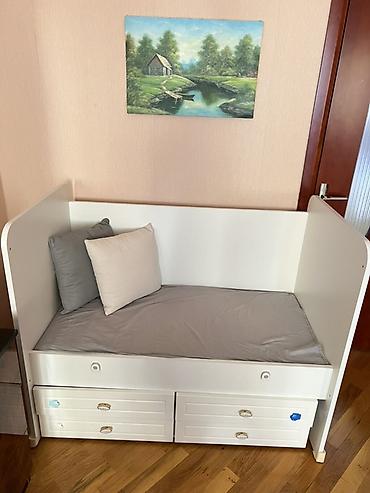 nur mebel: Oğlan və qız üçün, İşlənmiş, Çarpayı, Bazasız, Matras ilə, Siyirməli — 1