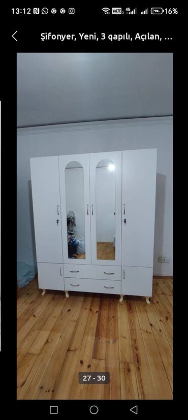 Dolablar: Yeni, 3 qapılı Düz dolab, Dolab-asılqan -da lalafo.az — 26 Dolablar: Yeni, 3 qapılı Düz dolab, Dolab-asılqan — 26