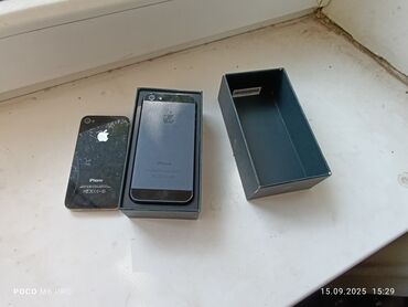 бу телефоны в бишкеке айфон: IPhone 5, Б/у, < 16 ГБ, Зарядное устройство, Коробка, 100 %