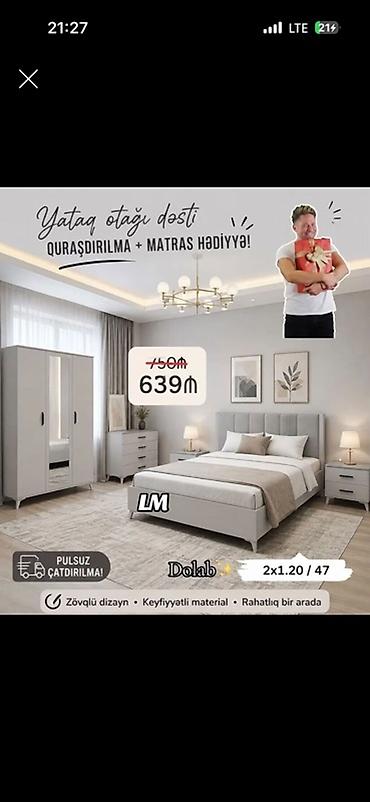 Yataq otağı dəsti – zövqlü dizayn, keyfiyyətli material, rahatlıq bir