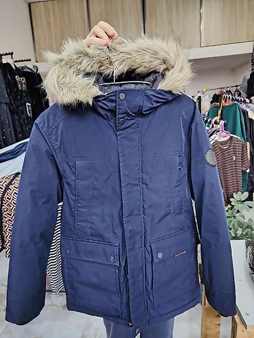 Kişi geyimləri: Kişi qış parkası – tünd lacivərt rəng - İsti, qalın parka dizaynı - — 1
