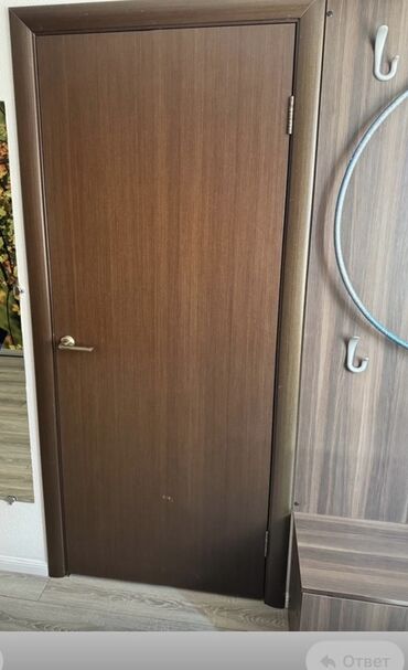 дверь дома: Ички эшик айнек менен, МДФ, түсү - Күрөң, Колдонулган