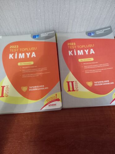 Kimya 1 ve 2 ci hisse test toplusu. cox seliqeli işledilib. 2023 yeni