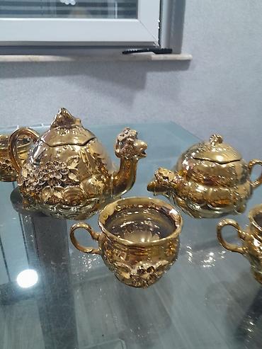6 nəfərlik: Çay dəsti, rəng - Qızılı, 6 nəfərlik — 2