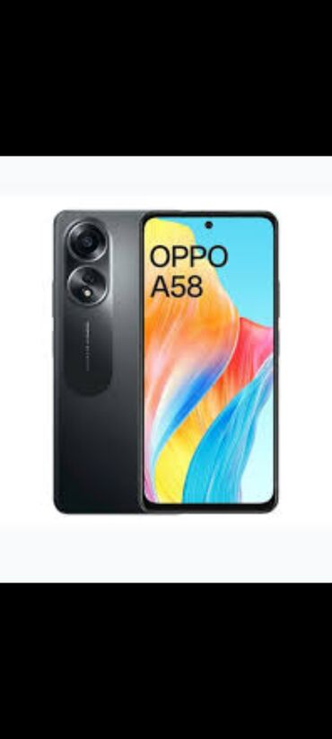 islənmis telefonlar: Oppo A58 4G, 128 ГБ, цвет - Черный, Гарантия, Сенсорный, Отпечаток пальца