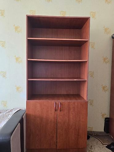пластик шкаф: Ağac naxışlı çoxfunksiyalı kitab və sənəd rəfi - Material — 1