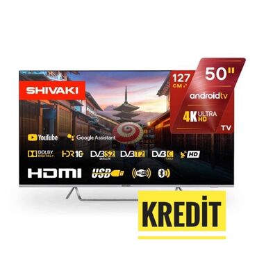 Peçlər və kaminlər: Yeni Televizor Shivaki Led 50" 4K (3840x2160), Pulsuz çatdırılma