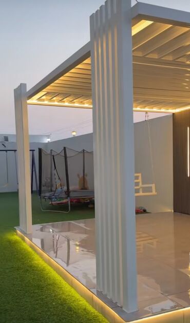 material: Məhsul: Müasir açıq hava pergola/pavilon konstruksiyası - Dizayn