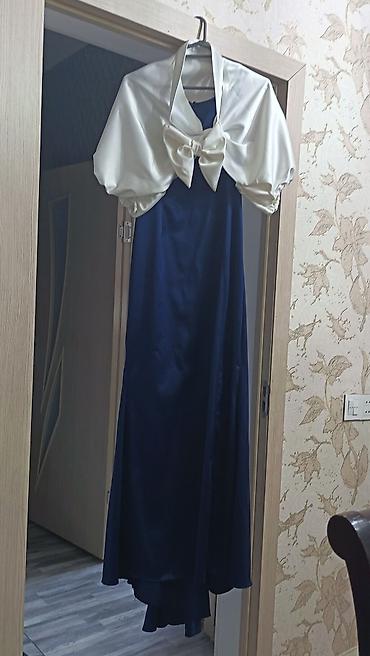 Donlar: Zərif axşamlıq dəst - Rəng: tünd göy don + qırıq ağ (ivory) bolero - — 1