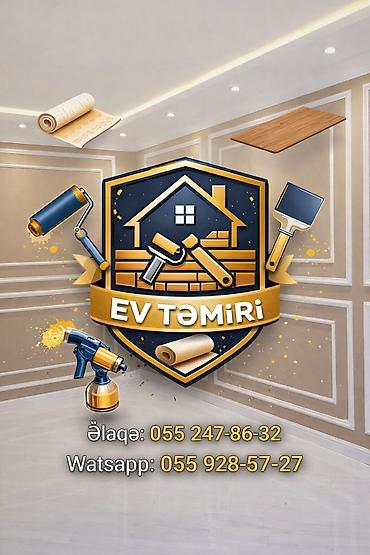 Ремонтные работы: Ev təmiri xidməti - Tam və qismən təmir işləri - Rəngləmə, suvaq və — 1