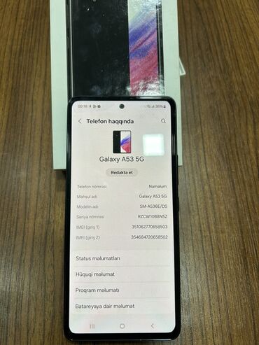 Samsung: Samsung Galaxy A53 5G, 128 GB, rəng - Qara, İki sim kartlı